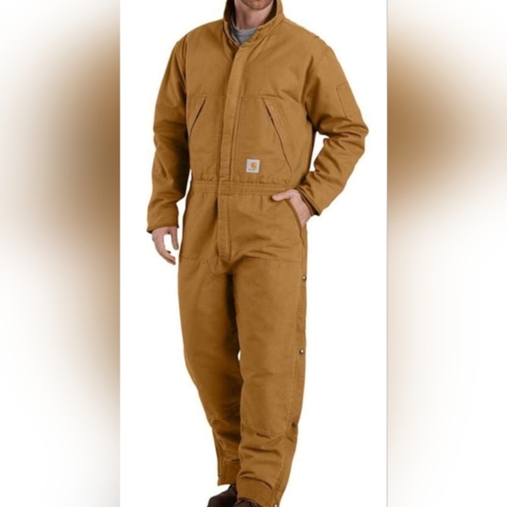 Men's Carhartt Loose Fit Washed Aduck Insulated Coverall Size 42